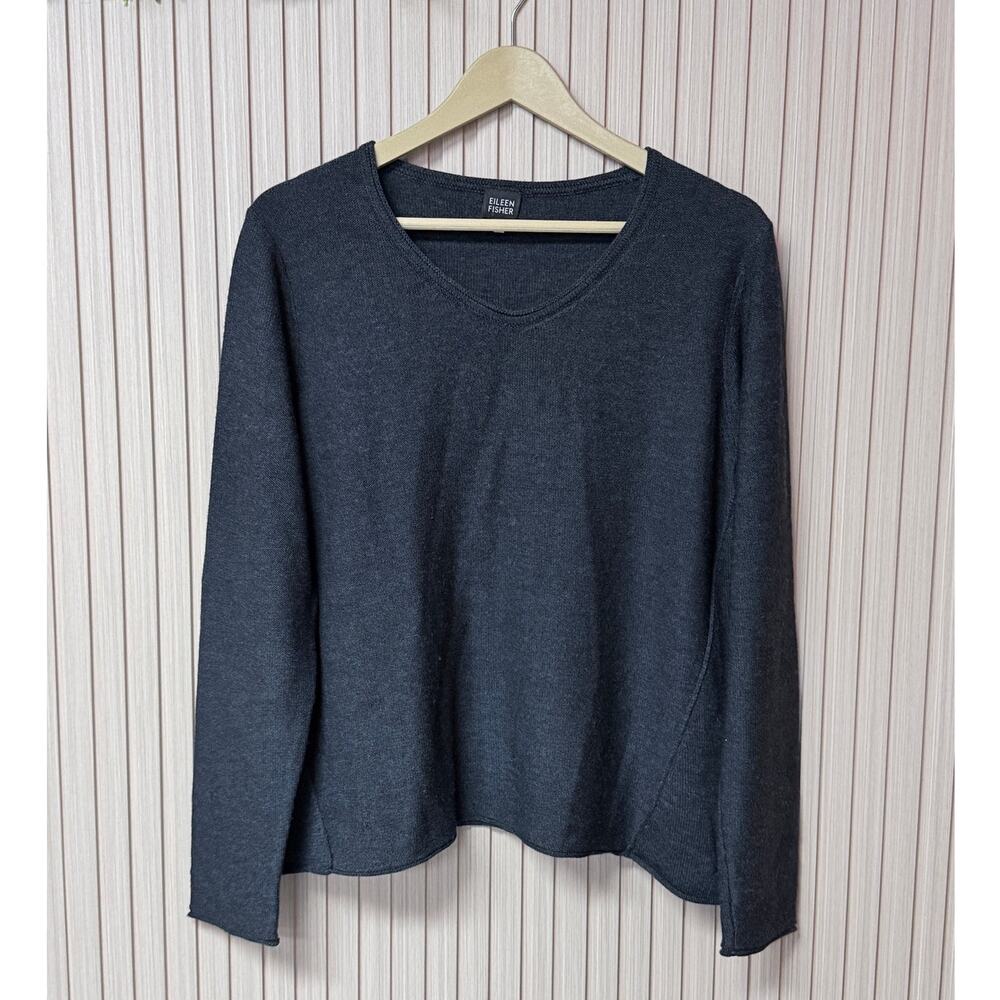 Eileen Fisher Women's 100% Merino Wool V-Neck Sweater Size L - Picture 8 of 8